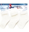 Изображение 3-6 mēn. (12-15 cm) zeķes baltas kokvilna ar plakanšuvi 3 gab. 3-PAK/SKGW-WHITE-3-6