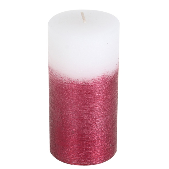 Picture of Svece-stabs Rustik d6xh12cm spīdīga-sarkana
