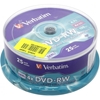 Picture of 1x25 Verbatim DVD-RW 4,7GB 4x Speed, matt silver