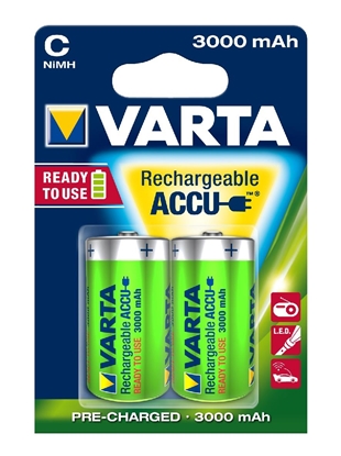 Attēls no VARTA HR14 C Recharge Accu Power 3000 mAh 56714 Rechargeable batteries 2 pc(s) Green