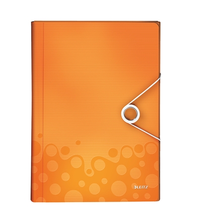 Attēls no Filing folder with eraser Leitz WOW, A4, plastic, orange, 6 compartments 0816-104