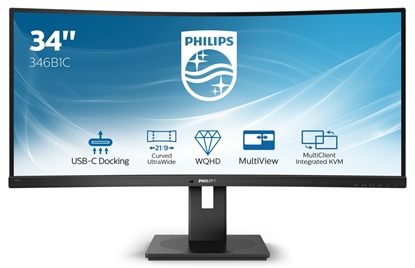 Attēls no Philips B Line 346B1C/00 computer monitor 86.4 cm (34") 3440 x 1440 pixels Quad HD LCD Black