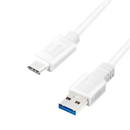 Attēls no Kabel USB LogiLink USB-A - USB-C 3 m Biały (CU0177)