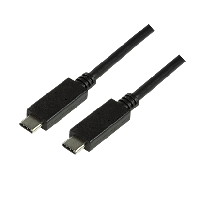 Attēls no Kabel USB LogiLink USB-C - USB-C 0.5 m Czarny (CU0128)