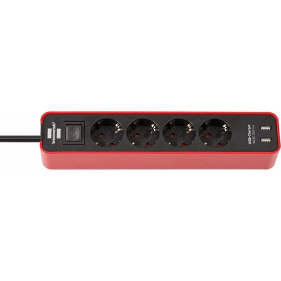 Изображение Pagarin. 4-viet. 1.5m 3x1.5mm USB sarkans/melns