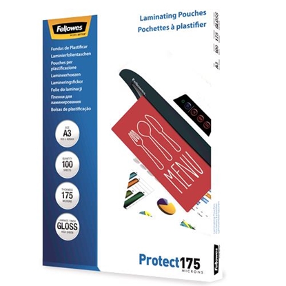 Attēls no Fellowes A3 Glossy 175 Micron Laminating Pouch - 100 pack