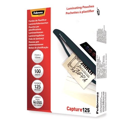 Picture of Fellowes A6 Glossy 125 Micron Laminating Pouch - 100 pack