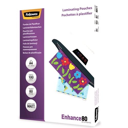 Picture of Laminēšanas plēve Fellowes A4 80 Micron - Matt Laminating Pouches (100 pack)