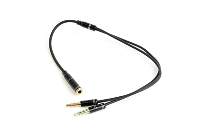 Изображение Gembird !Adapter audio stereo 3.5mm mini Jack/4PIN/ audio cable 0.2 m 2 x 3.5mm Black