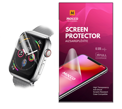 Attēls no Mocco Full Coverage 0.125mm Clear Screen Protector for Apple Watch 38mm