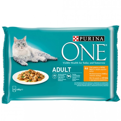 Attēls no Konservi kaķiem Purina One vistas un pupiņu 4x85g