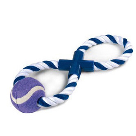 Изображение Rotaļlieta suņiem kokvilna ar tenisa bumbu 29cm