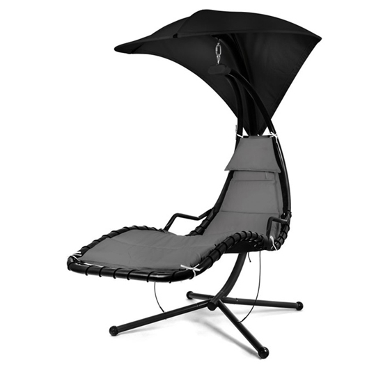 Изображение Iekarams šūpuļkrēsls ar statīvu Sanremo melns 200x125x195cm