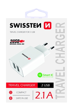 Attēls no Swissten Premium Travel Charger USB 2.1А / 10.5W