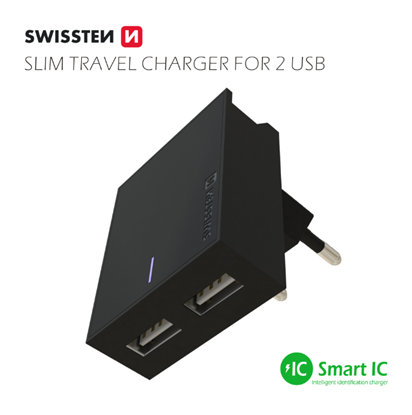 Attēls no Swissten Premium Travel Charger 2x USB 3А / 15W