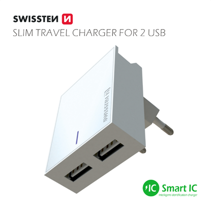 Attēls no Swissten Premium Travel Charger 2x USB 3А 15W