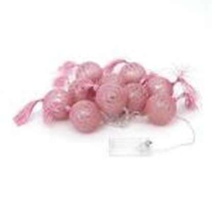 Picture of LED virtene kokvilnas bumbiņas 10gab/6cm/roza PLATINET