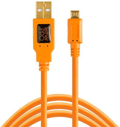 Picture of Tether Tools TetherPro USB 2.0 A Male to Micro B 5-pin orange