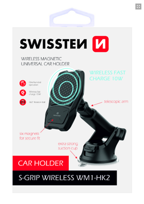 Attēls no Swissten WM1-HK2 Car Holder With Wireless Charging + Micro USB Cable 1.2m