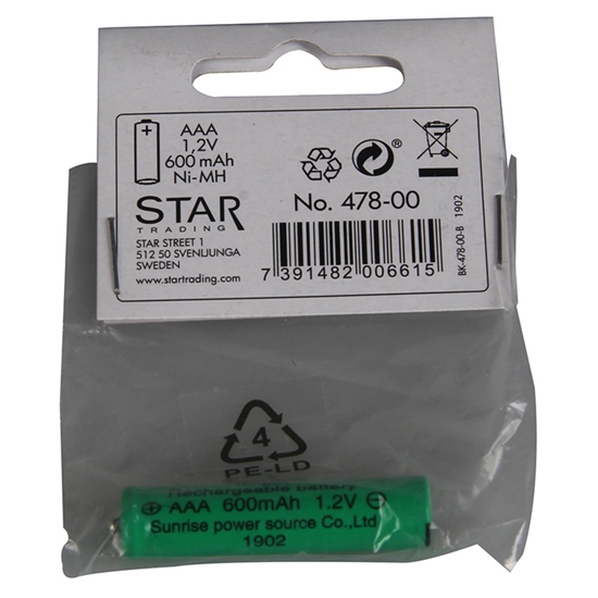 Picture of Akumulators AAA 1.2V 600mAh Ni-MH 2gab /10