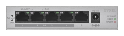Picture of Zyxel GS1005HP Unmanaged Gigabit Ethernet (10/100/1000) Power over Ethernet (PoE) Silver