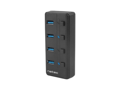 Attēls no NATEC HUB USB 3.0 MANTIS 2 4-PORTS WITH SWITCH+POWER SUPPLY