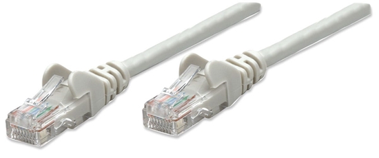 Picture of Intellinet Network Patch Cable, Cat6, 5m, Grey, CCA, U/UTP, PVC, RJ45, Gold Plated Contacts, Snagless, Booted, Polybag