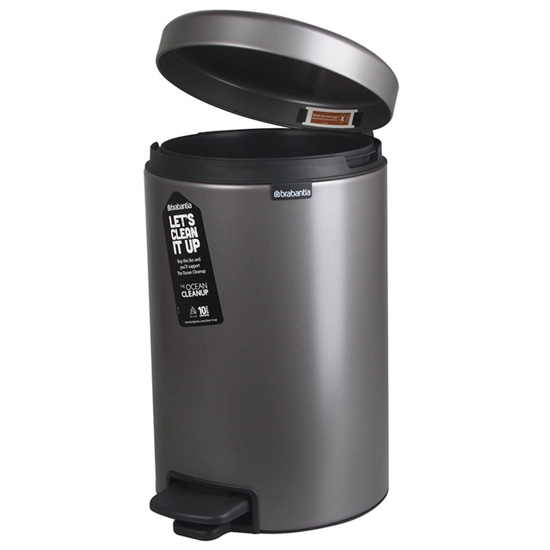 Picture of Atkritumu tvertne Brabantia ar pedāli 12L Platinium