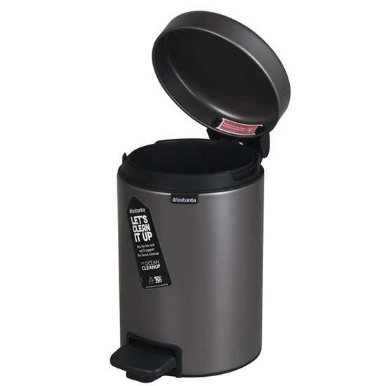 Picture of Atkritumu tvertne Brabantia ar pedāli 3L Platinium