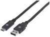 Picture of Manhattan USB-C to USB-A Cable, 2m, Male to Male, 5 Gbps (USB 3.2 Gen1 aka USB 3.0), 3A (fast charging), SuperSpeed USB, Black, Lifetime Warranty, Polybag