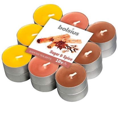 Picture of Tējas sveces arom. Bolsius cukurs&pipari 4h 18gab.