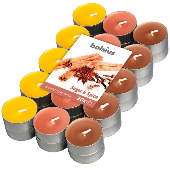 Picture of Tējas sveces arom. Bolsius cukurs&pipari 4h 30gab.