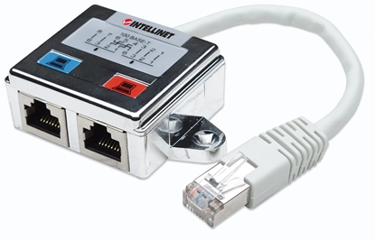 Picture of Intellinet 2-Port Modular Distributor, Cat5e, FTP, allows two RJ45 ports to share one Cat5e network cable
