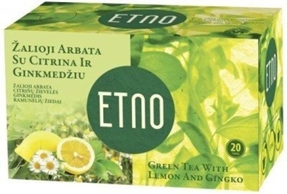 Attēls no ETNO Green tea with lemon and ginkgo 40g (2gx20 pcs.)