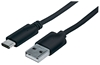 Picture of Manhattan USB-C to USB-A Cable, 1m, Male to Male, Black, 480 Mbps (USB 2.0), Equivalent to USB2AC1M, Hi-Speed USB, Lifetime Warranty, Polybag