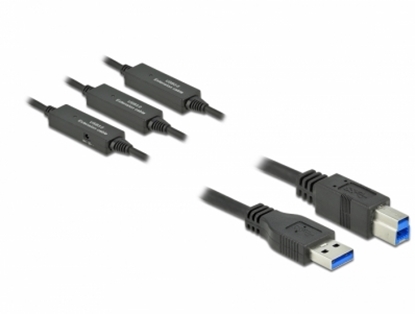 Attēls no Delock Aktives USB 3.2 Gen 1 Kabel USB Typ-A zu USB Typ-B 15 m
