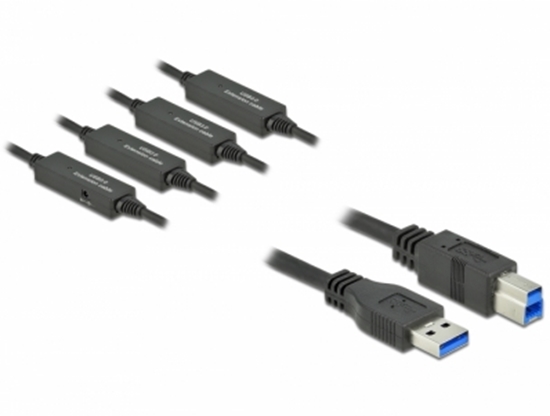 Изображение Delock Aktives USB 3.2 Gen 1 Kabel USB Typ-A zu USB Typ-B 20 m