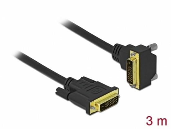 Picture of Delock DVI Cable 24+1 male to 24+1 male angled 3 m