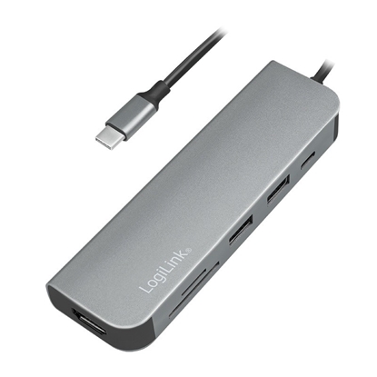 Picture of Logilink USB-C HUB, HDMI, PD, Kartenleser, USB 3.2 GEN 1x1