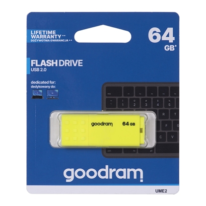 Attēls no Goodram UME2-0640Y0R1 USB flash drive 64 GB USB Type-A 2.0 Yellow