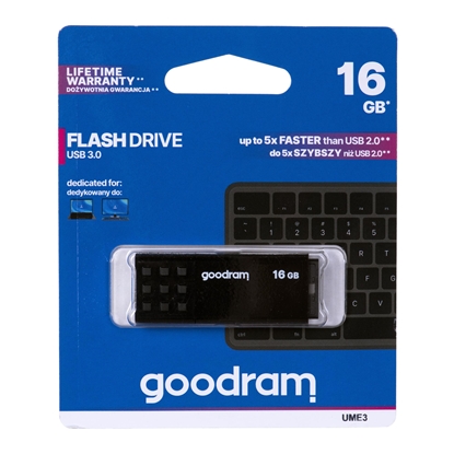 Attēls no Goodram UME3 USB flash drive 16 GB USB Type-A 3.0 (3.1 Gen 1) Black