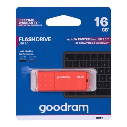 Attēls no Goodram UME3-0160O0R1 USB flash drive 16 GB USB Type-A 3.2 Gen 1 (3.1 Gen 1) Orange