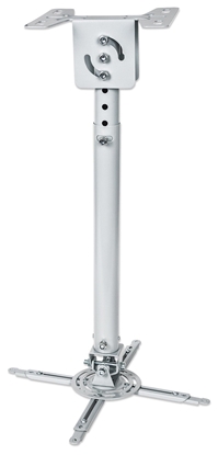 Picture of Manhattan Projector Mount, Ceiling, Universal, Tilt & Swivel, Height Range: 57 to 82cm, Max 20kg, Silver, Lifetime Warranty