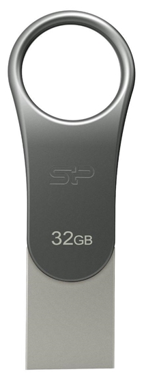 Picture of Silicon Power Mobile C80 USB flash drive 32 GB USB Type-A / USB Type-C 3.0 (3.1 Gen 1) Titanium