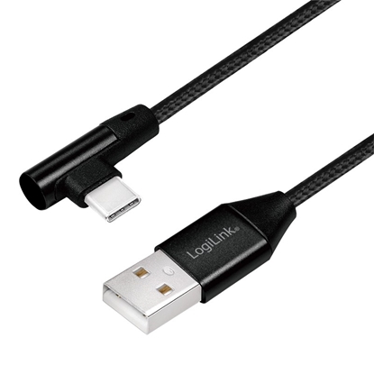 Attēls no Kabel USB LogiLink USB-A - USB-C 0.3 m Czarny (CU0137)