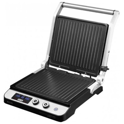 Picture of ECG Contact grill ECG KG 1000 GOURMET, 1650 - 2000W, 4 cooking positions, BBQ Booster, Inox color