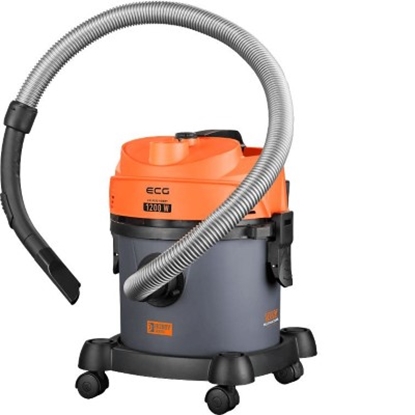 Attēls no ECG Wet and dry vacuum cleaner ECG VM 2120 HOBBY, 1200W, 12 L capacity, Grey/Orange color