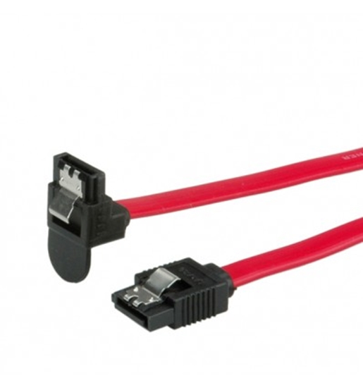 Picture of ROLINE Internal SATA 6.0 Gbit/s Cable, angled, with Latch 0.5 m