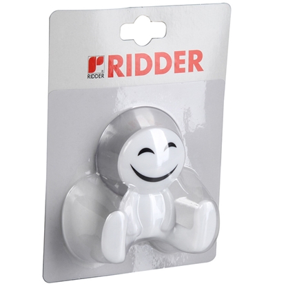 Изображение Āķis ar piesūcekni Smiley, balts