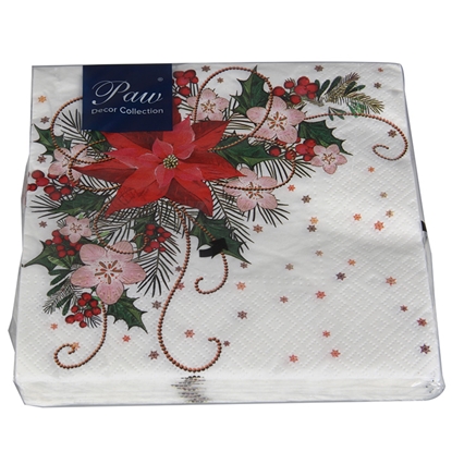 Attēls no Salvetes 33x33cm Puansetija